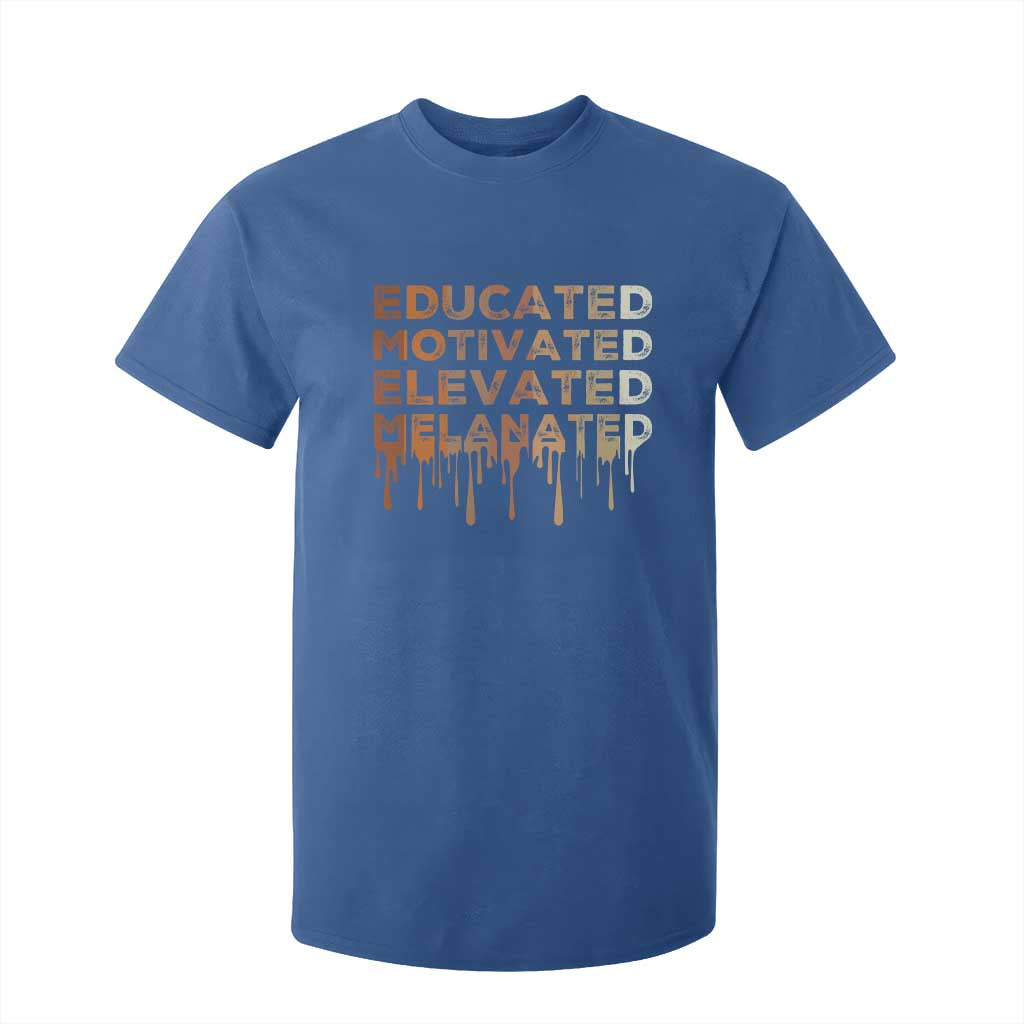 Educated Motivated Elevated Melanated T Shirt For Kid Black Pride Melanin African American Month