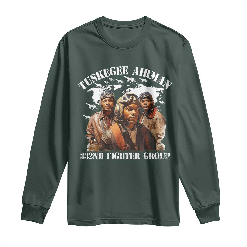 Tuskegee Airman Long Sleeve Shirt 332ND Fighter Group Black History
