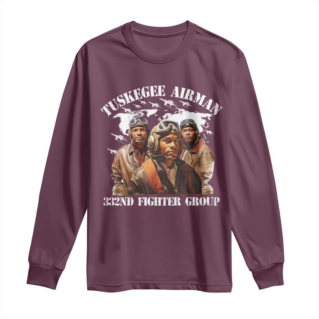 Tuskegee Airman Long Sleeve Shirt 332ND Fighter Group Black History