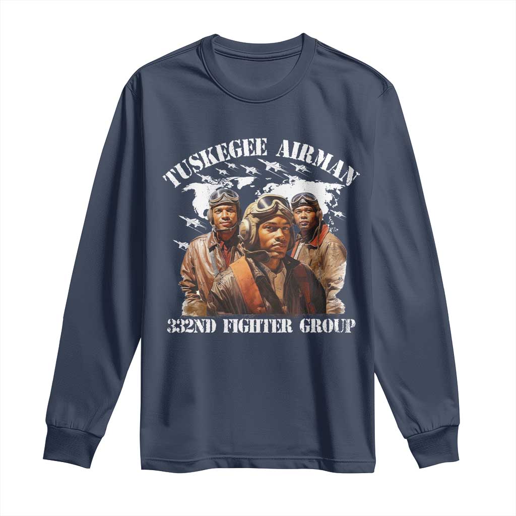 Tuskegee Airman Long Sleeve Shirt 332ND Fighter Group Black History