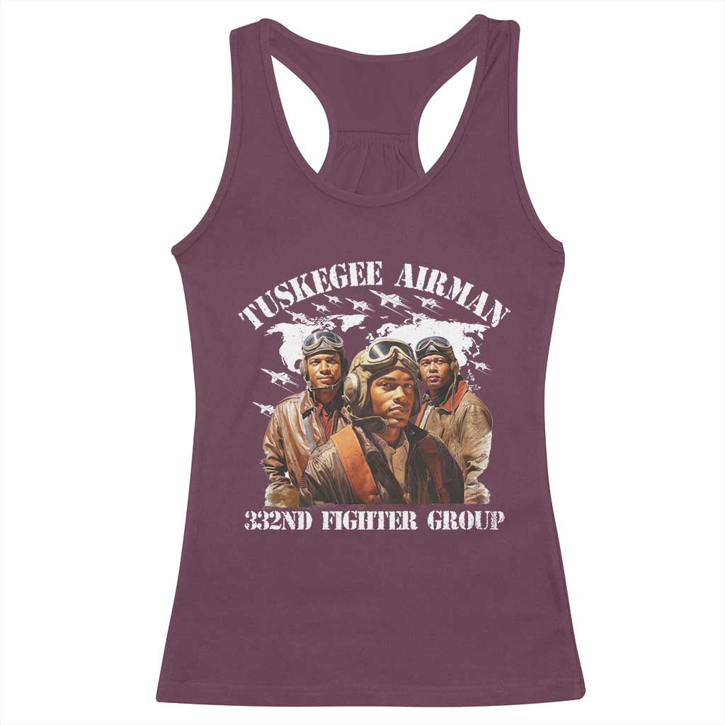 Tuskegee Airman Racerback Tank Top 332ND Fighter Group Black History