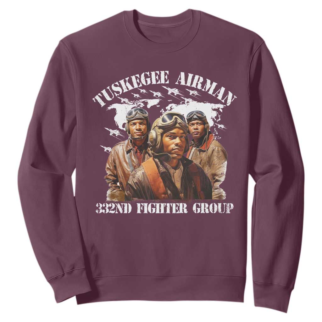 Tuskegee Airman Sweatshirt 332ND Fighter Group Black History