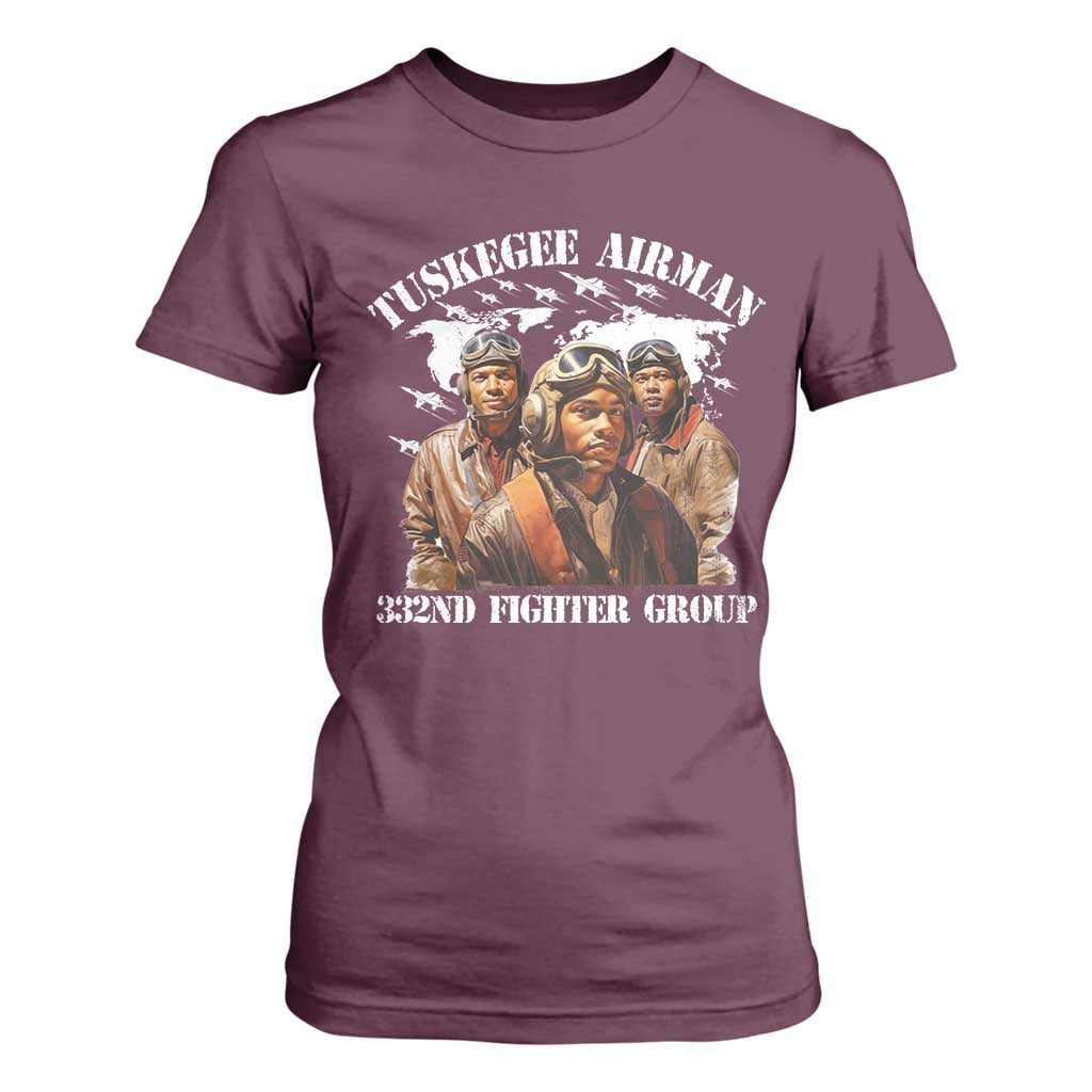 Tuskegee Airman T Shirt For Women 332ND Fighter Group Black History