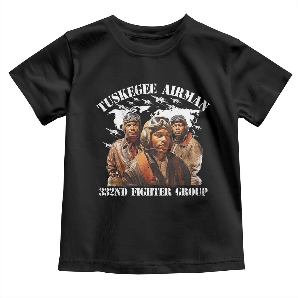 Tuskegee Airman Toddler T Shirt 332ND Fighter Group Black History