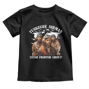 Tuskegee Airman Toddler T Shirt 332ND Fighter Group Black History