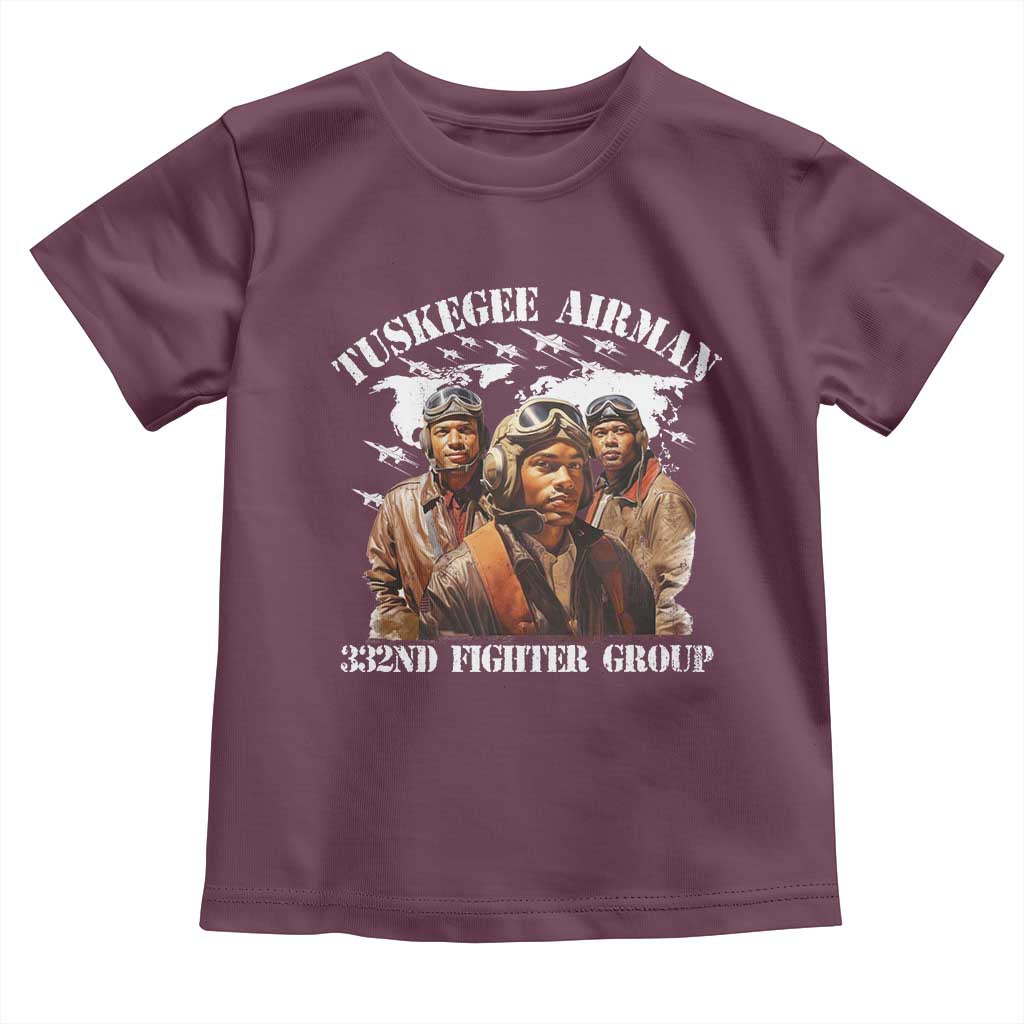 Tuskegee Airman Toddler T Shirt 332ND Fighter Group Black History