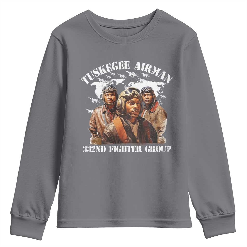Tuskegee Airman Youth Sweatshirt 332ND Fighter Group Black History