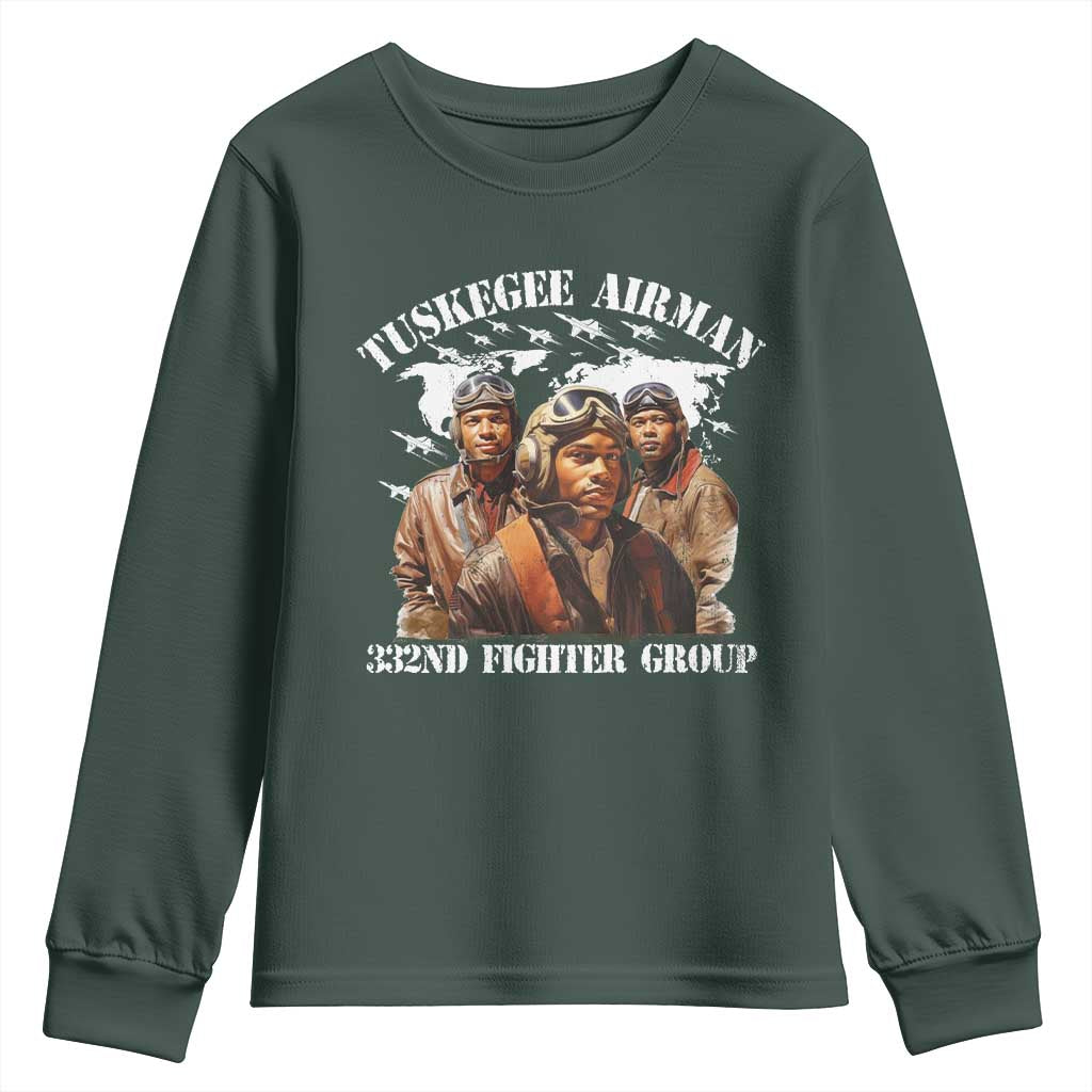 Tuskegee Airman Youth Sweatshirt 332ND Fighter Group Black History