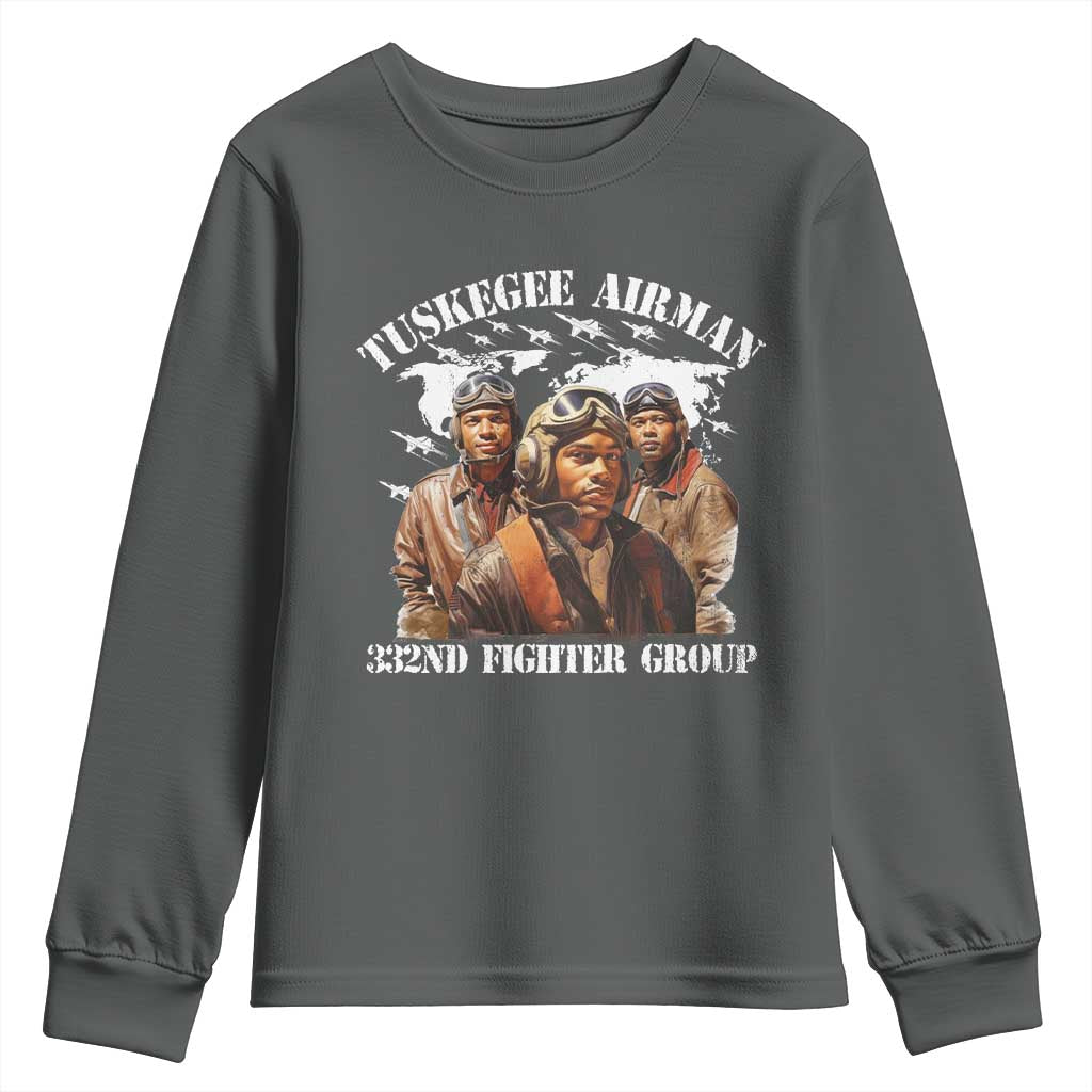 Tuskegee Airman Youth Sweatshirt 332ND Fighter Group Black History