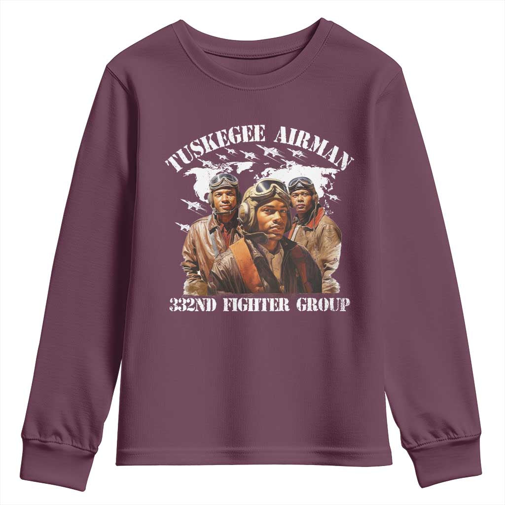 Tuskegee Airman Youth Sweatshirt 332ND Fighter Group Black History