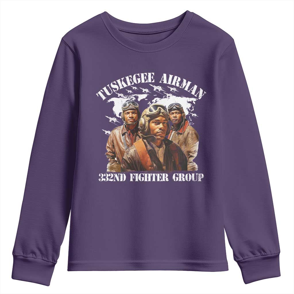 Tuskegee Airman Youth Sweatshirt 332ND Fighter Group Black History