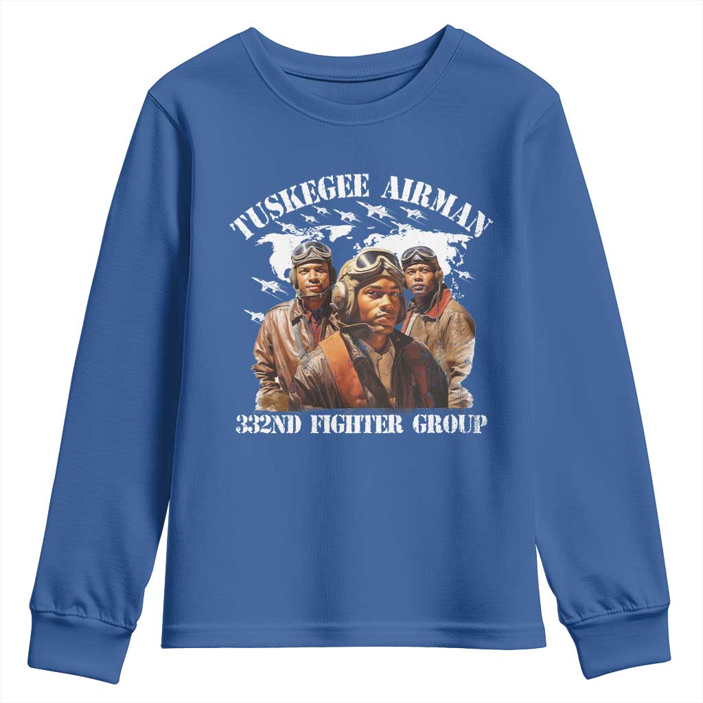 Tuskegee Airman Youth Sweatshirt 332ND Fighter Group Black History