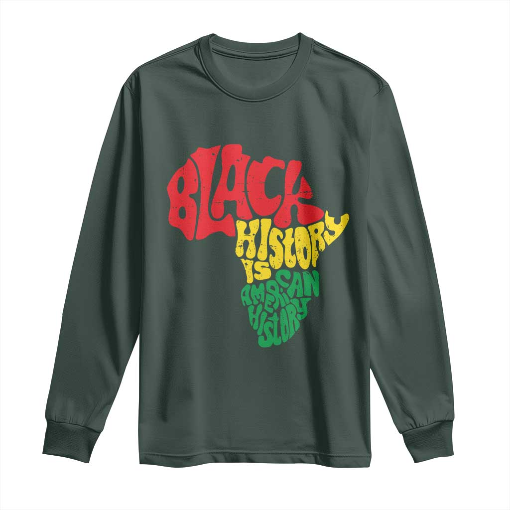 Black History Is American History Long Sleeve Shirt Africa Map