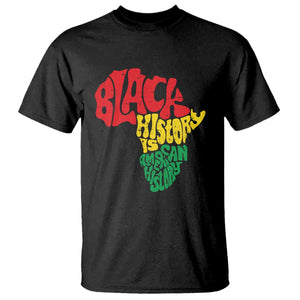 Black History Is American History T Shirt Africa Map