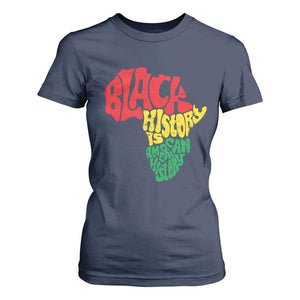 Black History Is American History T Shirt For Women Africa Map