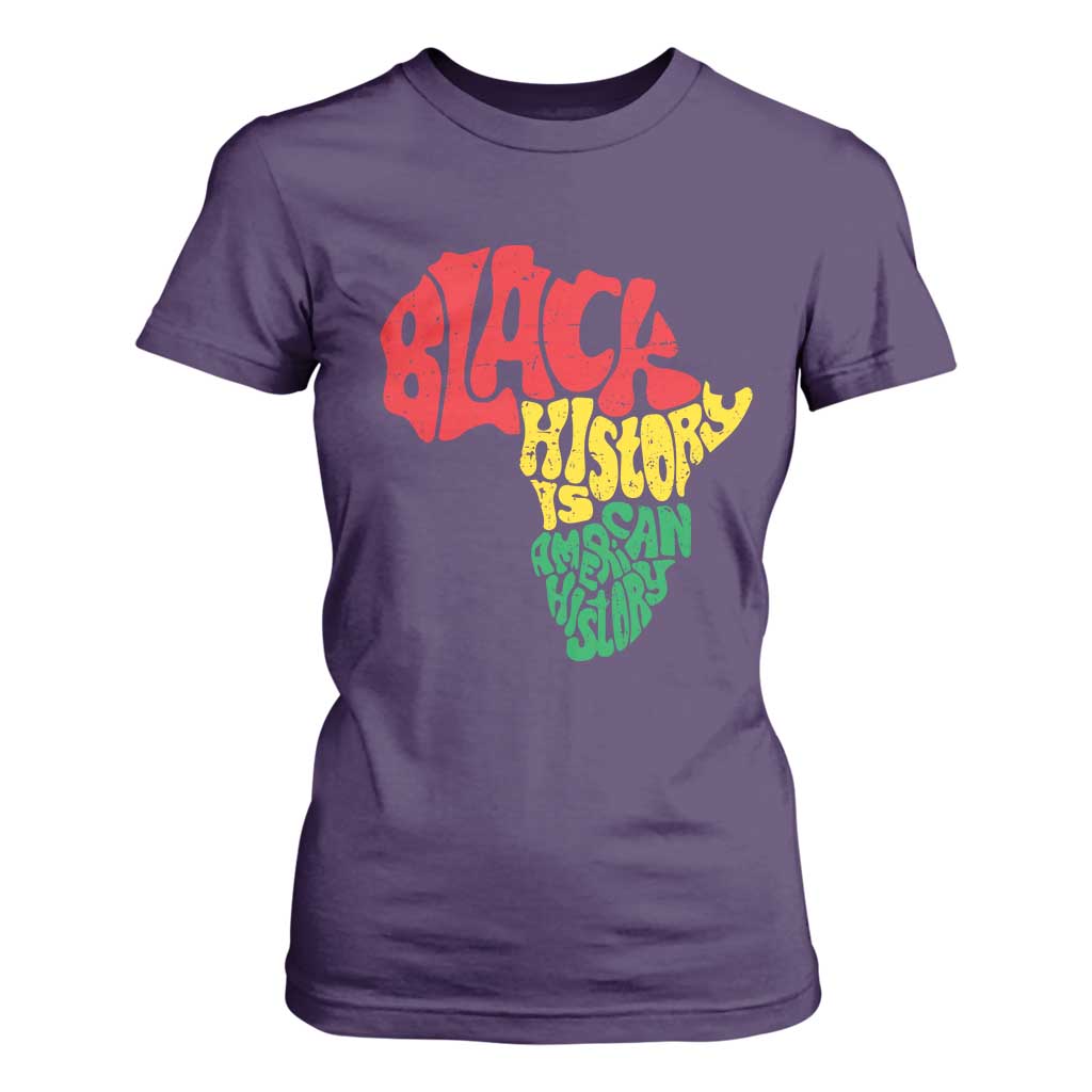 Black History Is American History T Shirt For Women Africa Map