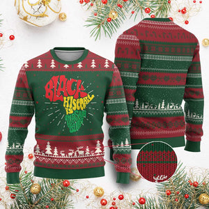 Black History Is American History Ugly Christmas Sweater Africa Map
