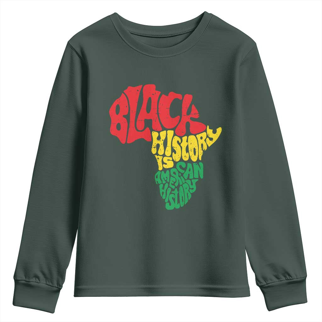 Black History Is American History Youth Sweatshirt Africa Map
