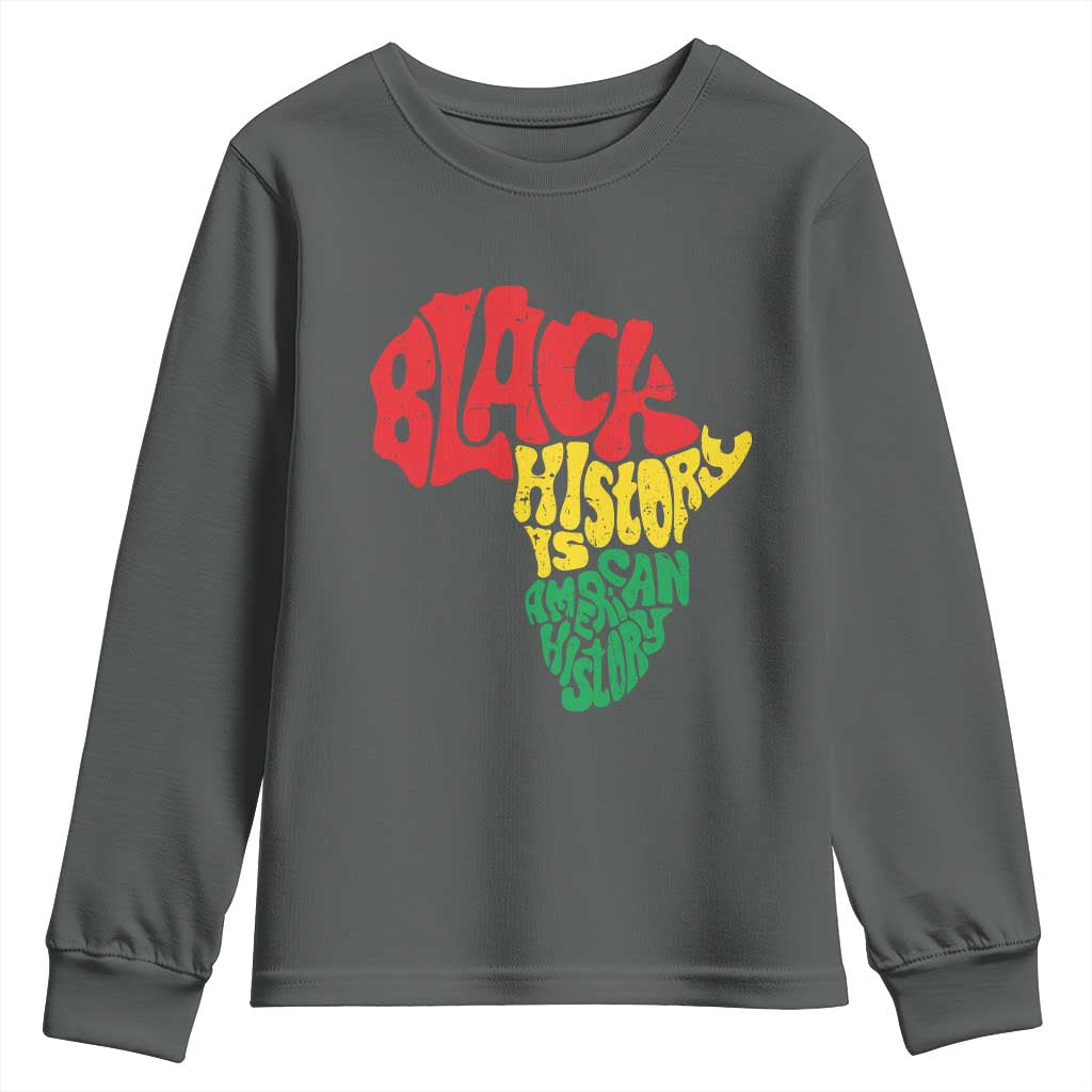 Black History Is American History Youth Sweatshirt Africa Map