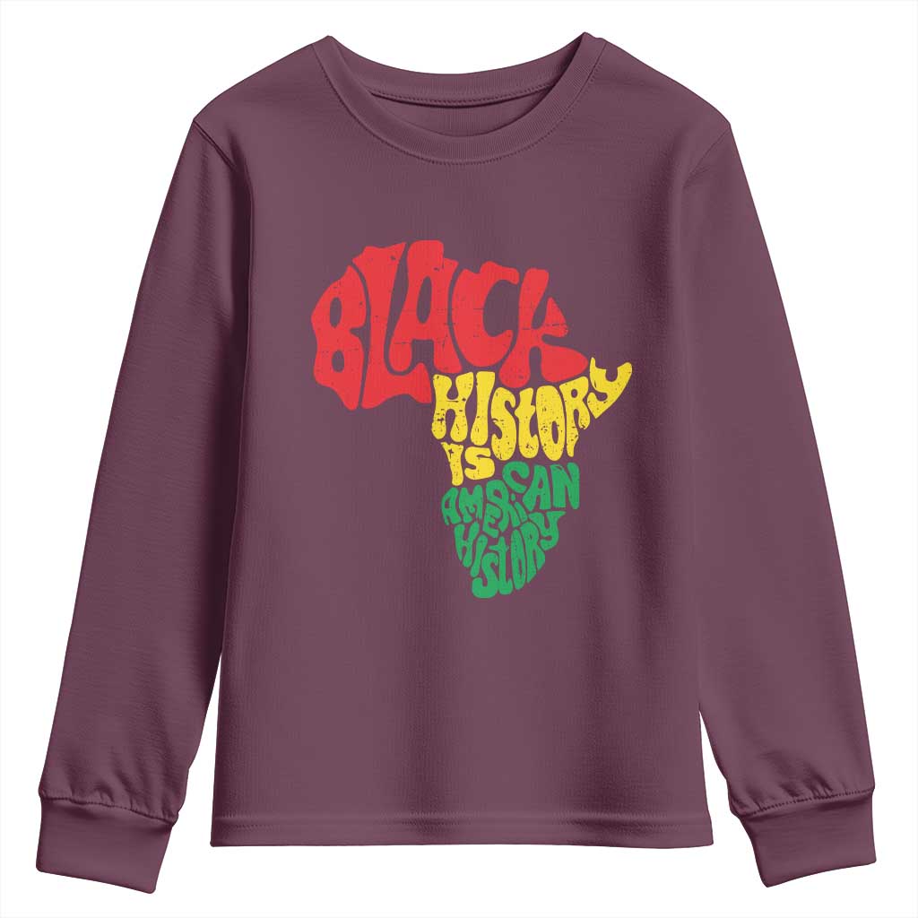 Black History Is American History Youth Sweatshirt Africa Map