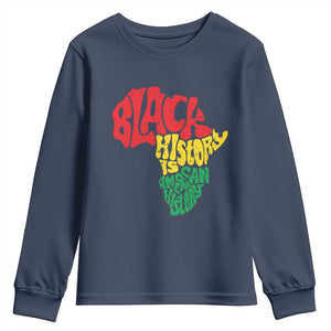 Black History Is American History Youth Sweatshirt Africa Map