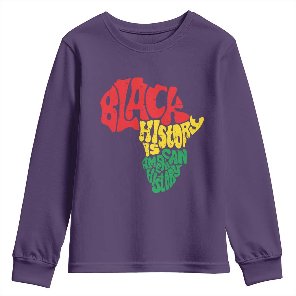 Black History Is American History Youth Sweatshirt Africa Map