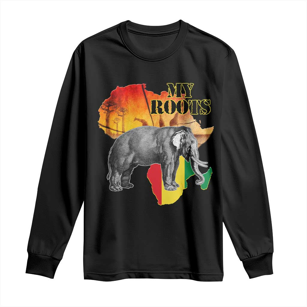 Africa Roots Long Sleeve Shirt My Roots Africa Map Black History Elephant Safari