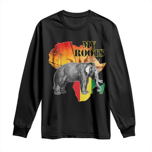 Africa Roots Long Sleeve Shirt My Roots Africa Map Black History Elephant Safari