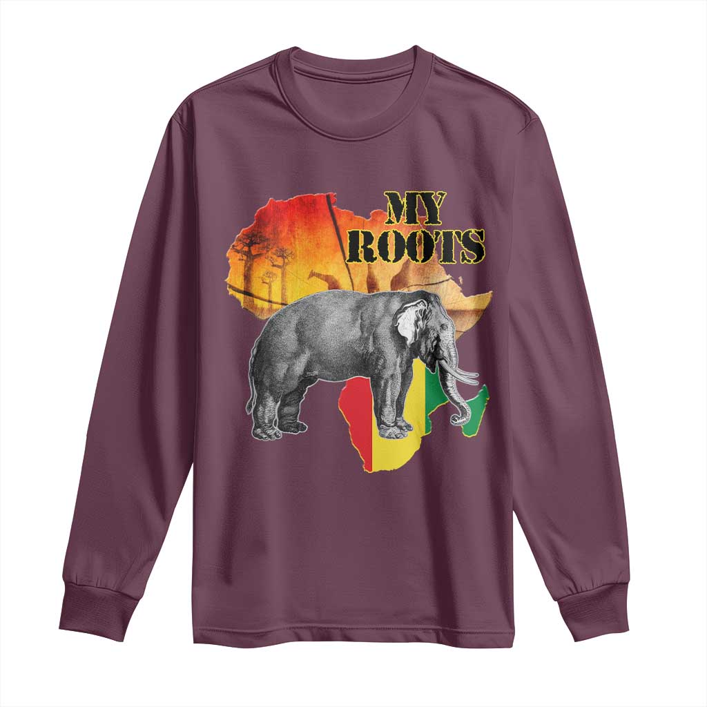 Africa Roots Long Sleeve Shirt My Roots Africa Map Black History Elephant Safari