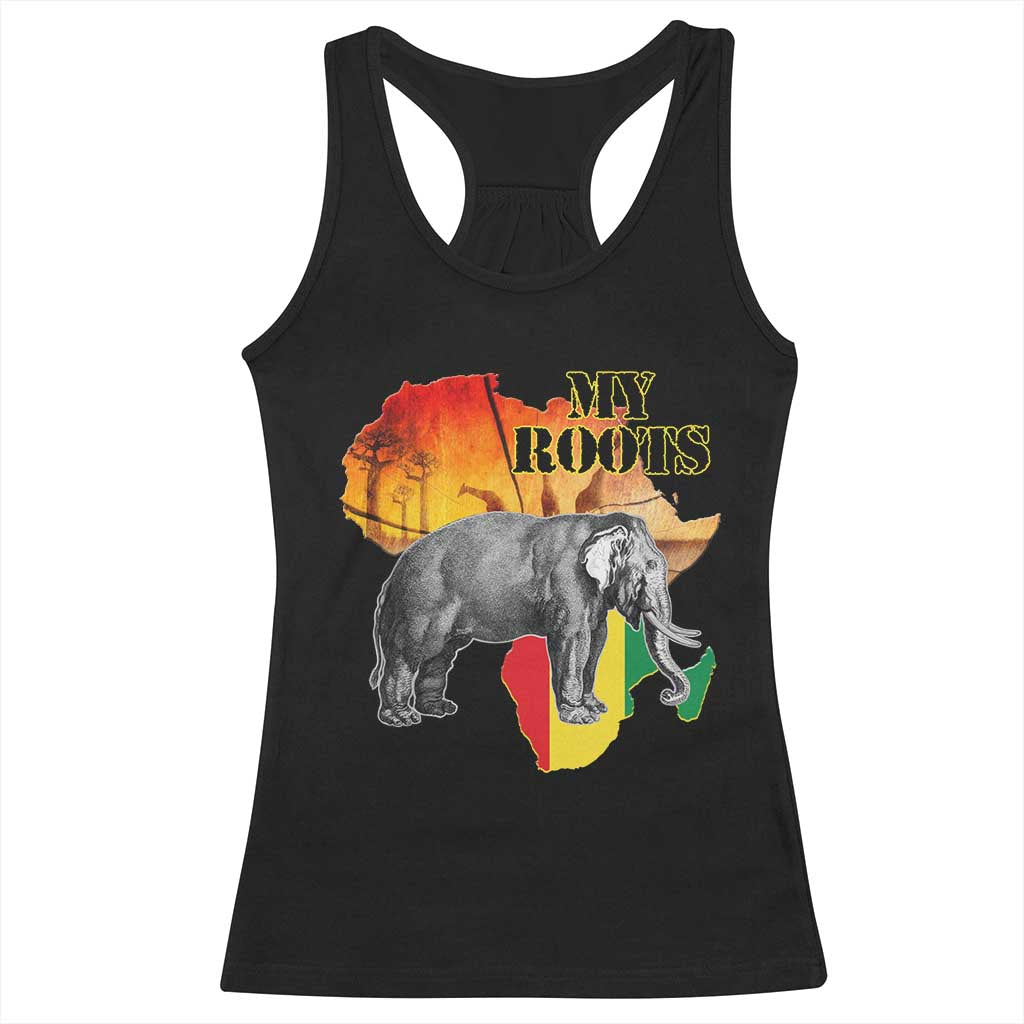 Africa Roots Racerback Tank Top My Roots Africa Map Black History Elephant Safari
