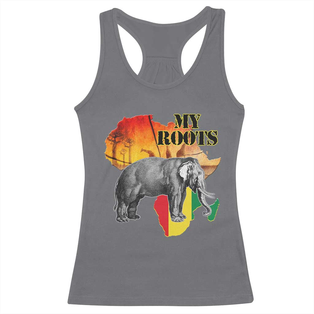 Africa Roots Racerback Tank Top My Roots Africa Map Black History Elephant Safari