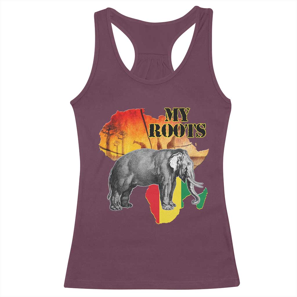 Africa Roots Racerback Tank Top My Roots Africa Map Black History Elephant Safari
