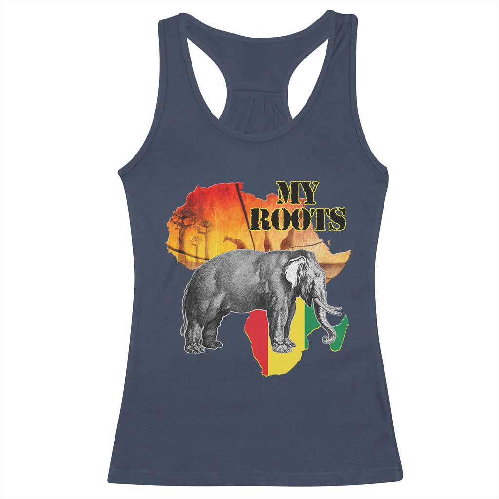 Africa Roots Racerback Tank Top My Roots Africa Map Black History Elephant Safari