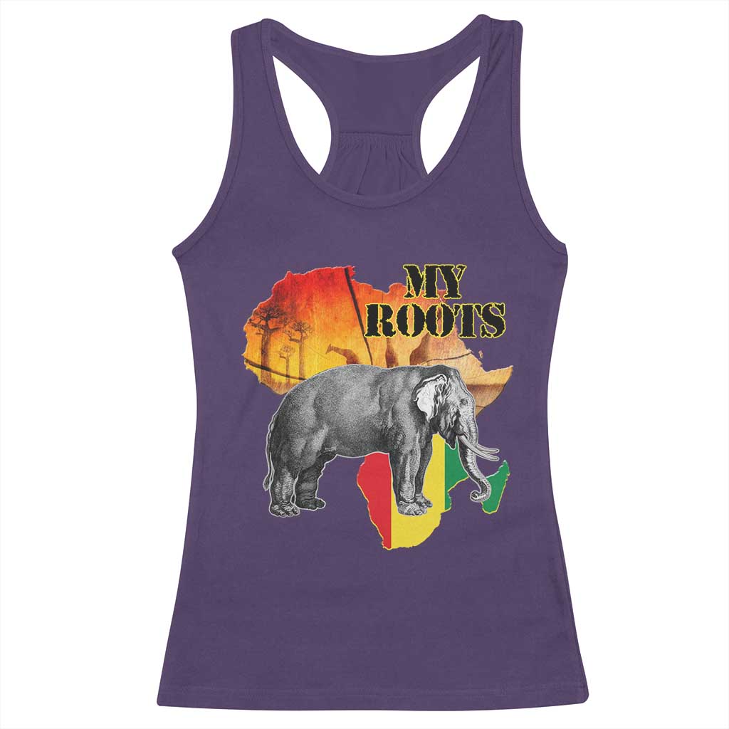 Africa Roots Racerback Tank Top My Roots Africa Map Black History Elephant Safari