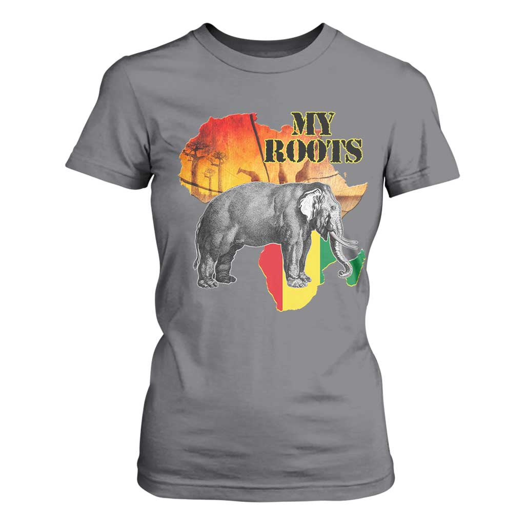 Africa Roots T Shirt For Women My Roots Africa Map Black History Elephant Safari