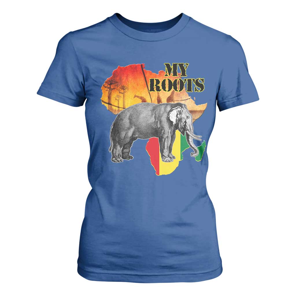 Africa Roots T Shirt For Women My Roots Africa Map Black History Elephant Safari