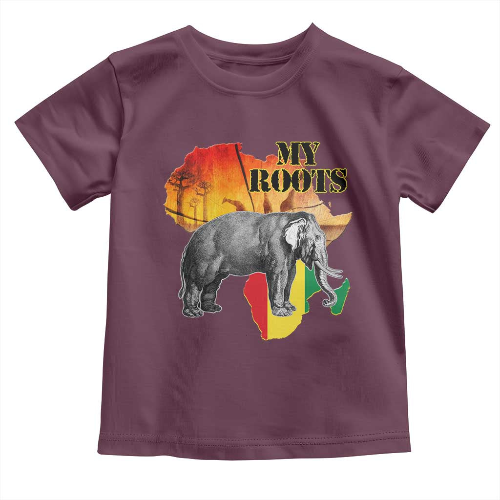 Africa Roots Toddler T Shirt My Roots Africa Map Black History Elephant Safari