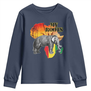 Africa Roots Youth Sweatshirt My Roots Africa Map Black History Elephant Safari
