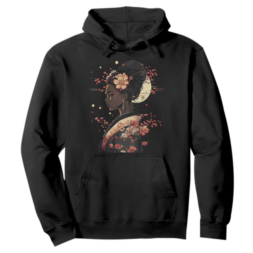 African American Geisha Kimono Blasian Japanese Sakura Hoodie
