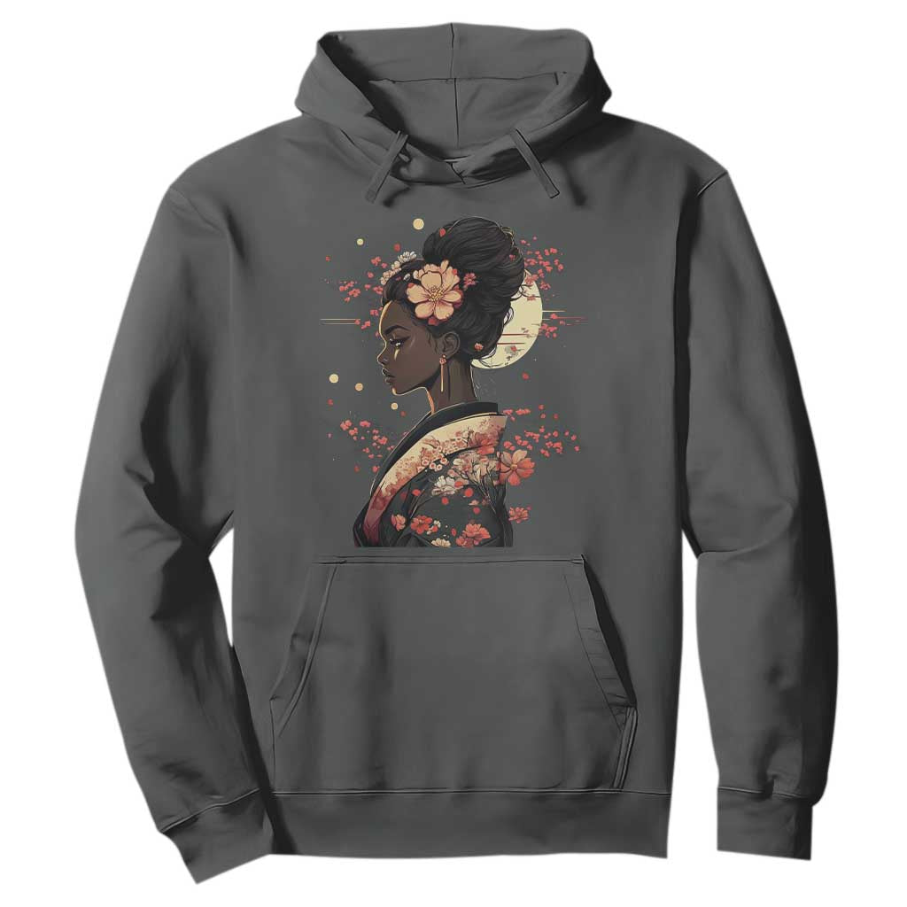 African American Geisha Kimono Blasian Japanese Sakura Hoodie