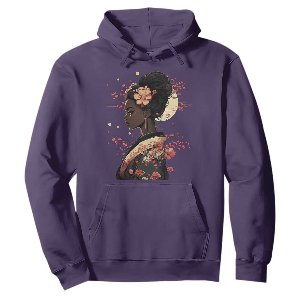 African American Geisha Kimono Blasian Japanese Sakura Hoodie