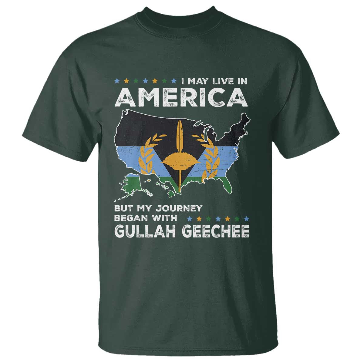 I May Live In America But My Journey Began With Gullah Geechee T Shirt Gullah Geechee Pride