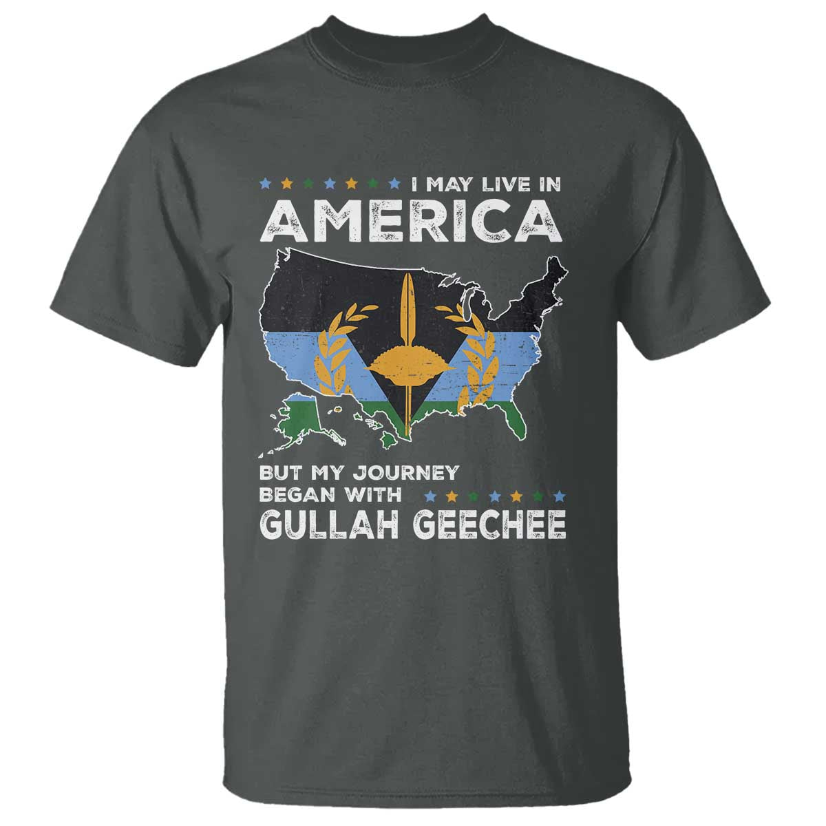 I May Live In America But My Journey Began With Gullah Geechee T Shirt Gullah Geechee Pride