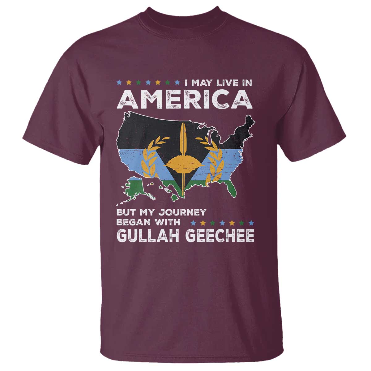 I May Live In America But My Journey Began With Gullah Geechee T Shirt Gullah Geechee Pride