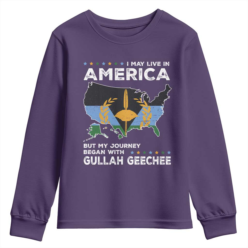 I May Live In America But My Journey Began With Gullah Geechee Youth Sweatshirt Gullah Geechee Pride