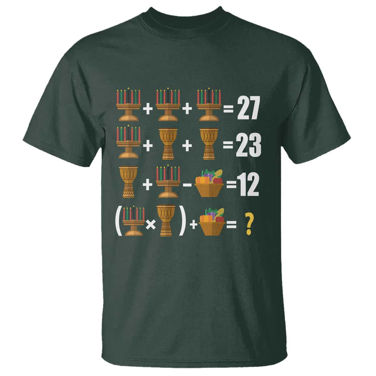 Funny 67 Kwanzaa Math T Shirt Six Seven Meme Kinara Candles African American Christmas - African Pride