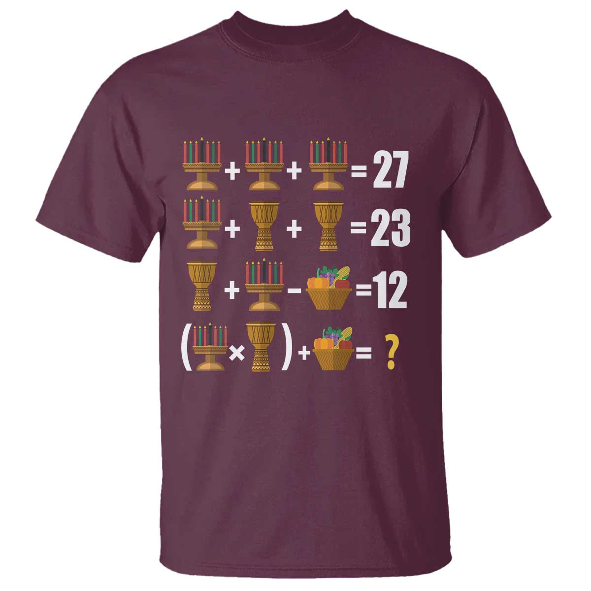 Funny 67 Kwanzaa Math T Shirt Six Seven Meme Kinara Candles African American Christmas - African Pride