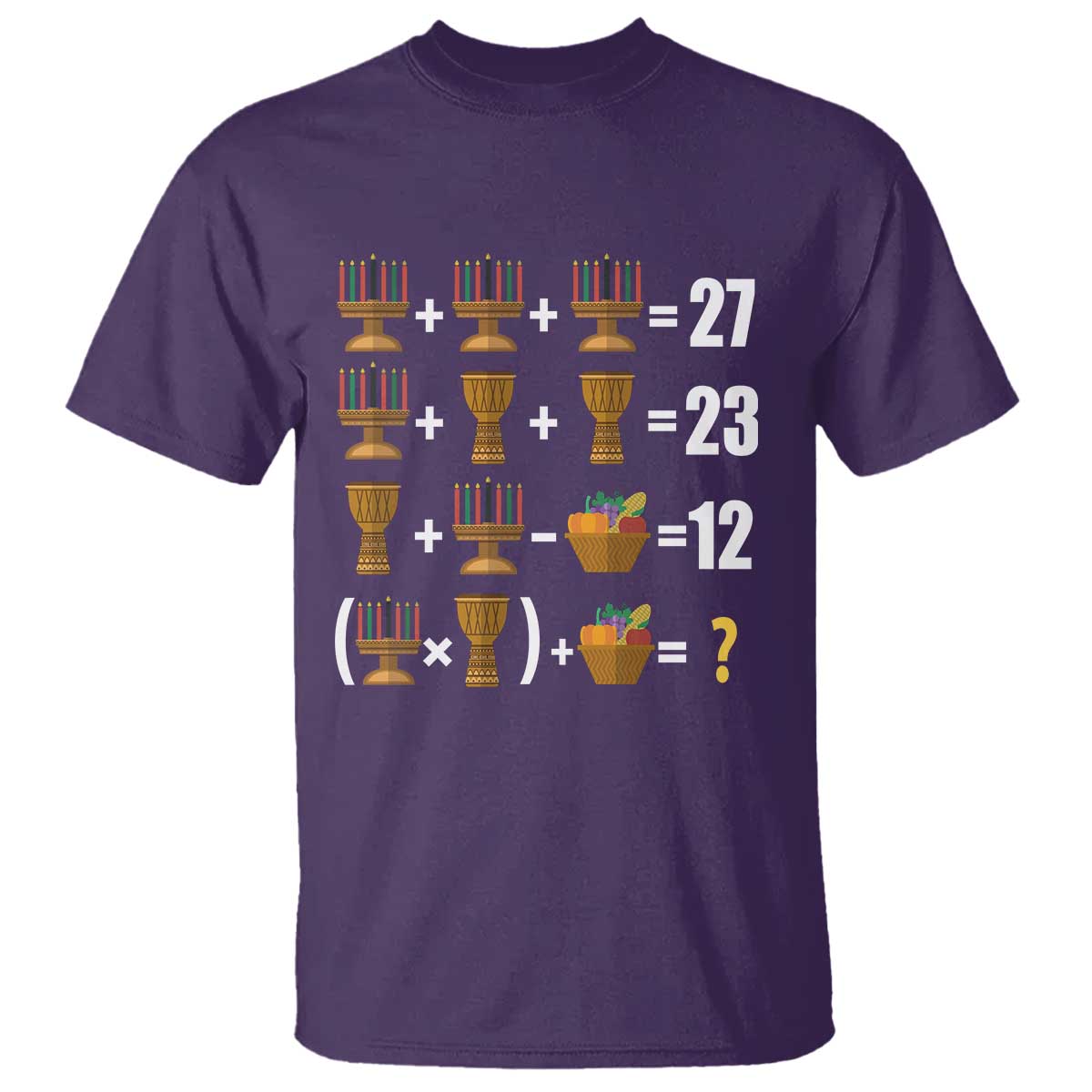 Funny 67 Kwanzaa Math T Shirt Six Seven Meme Kinara Candles African American Christmas - African Pride