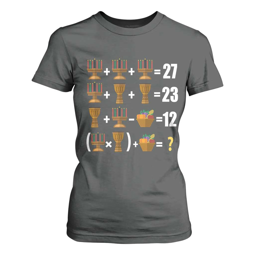 Funny 67 Kwanzaa Math T Shirt For Women Six Seven Meme Kinara Candles African American Christmas - African Pride