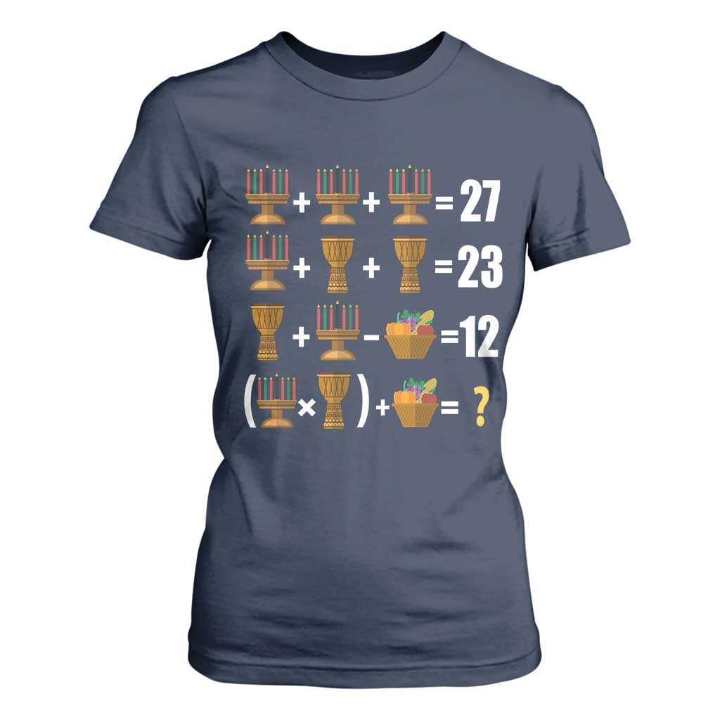 Funny 67 Kwanzaa Math T Shirt For Women Six Seven Meme Kinara Candles African American Christmas - African Pride